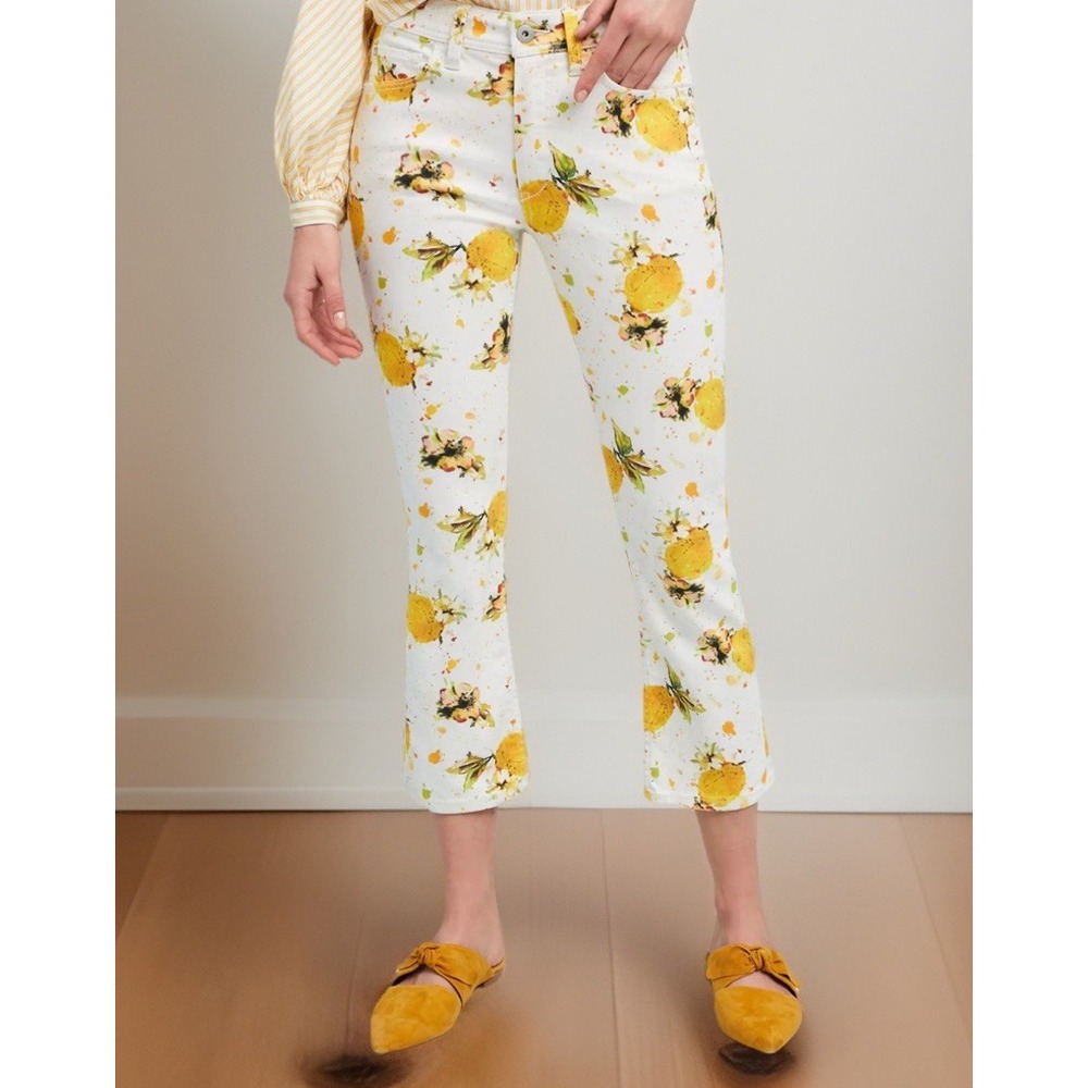 Anthropologie Pilcro and the Letterpress High-rise Lemon Print Jeans EUC
